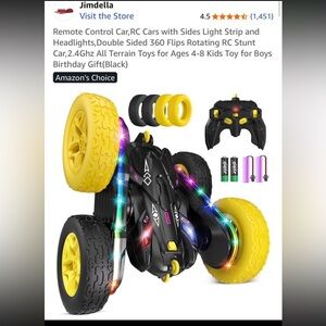 Jimdella Remote Control Stunt Car - Black and Yellow